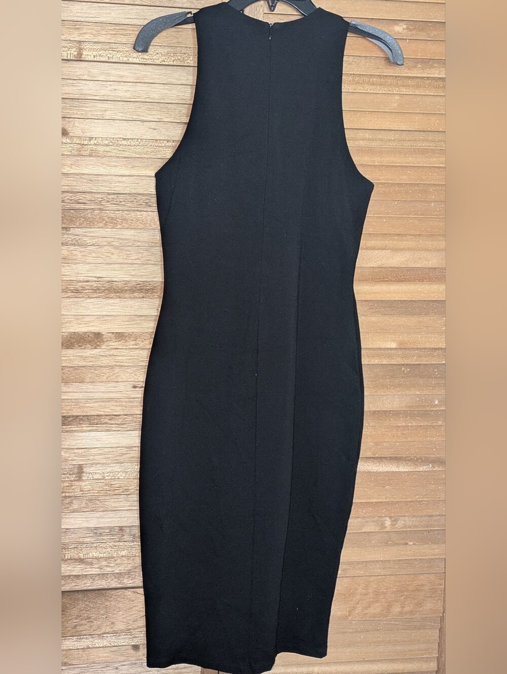 Fab'rik Sleeveless Black Sheath Dress with Textured Panel NWT - Picture 7 of 11